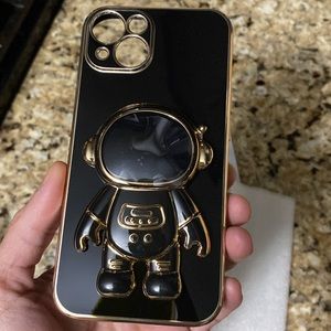 NEW iPhone 13 case Astronaut design out-grip foldable bracket black